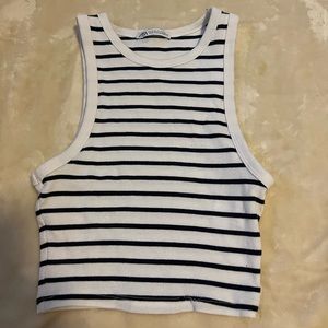 Zara striped cropped tank